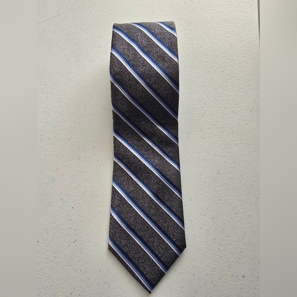 Striped Black and Blue Men's Tie
